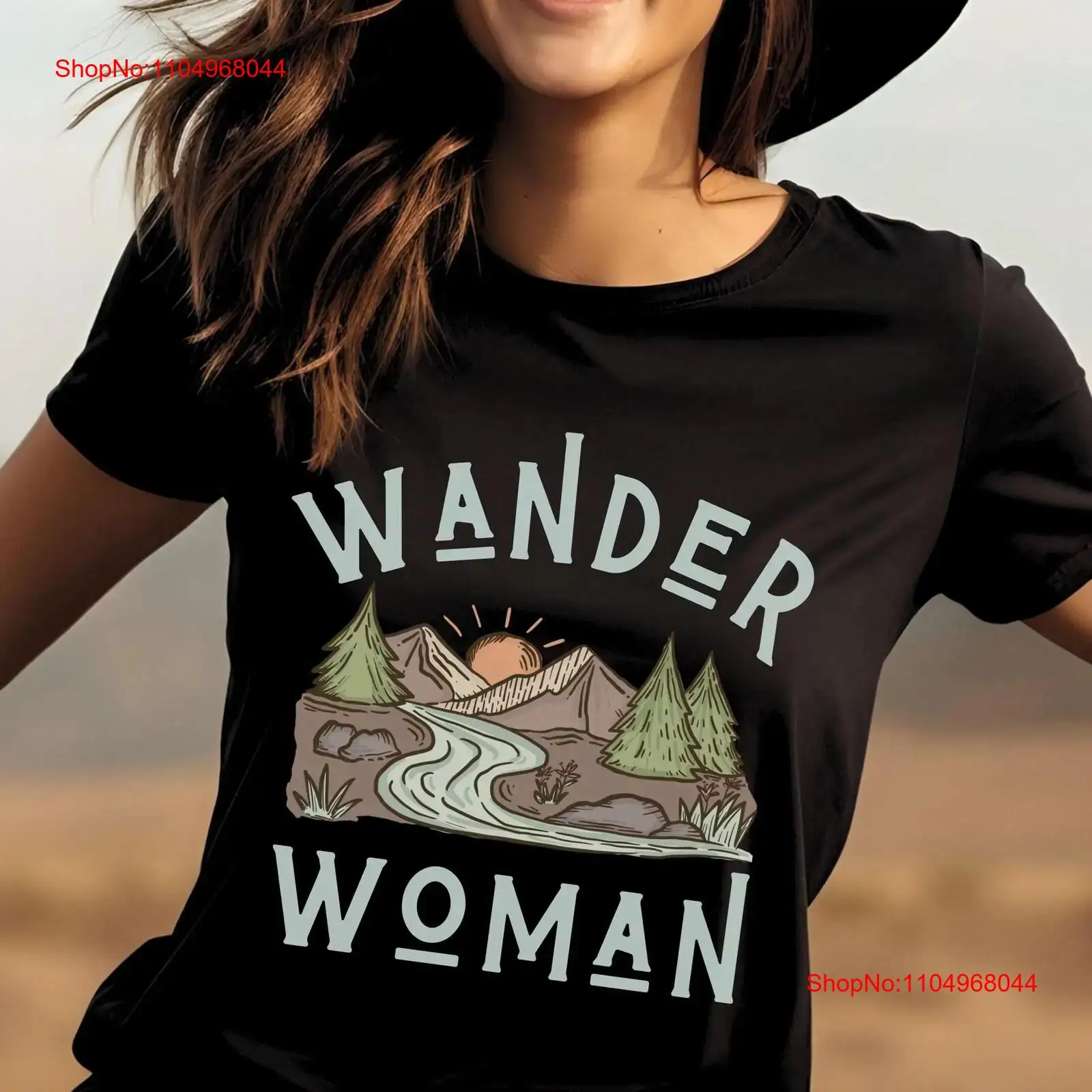Outdoor Adventure Camp - Wander Woman T Shirt Hiking Mountains