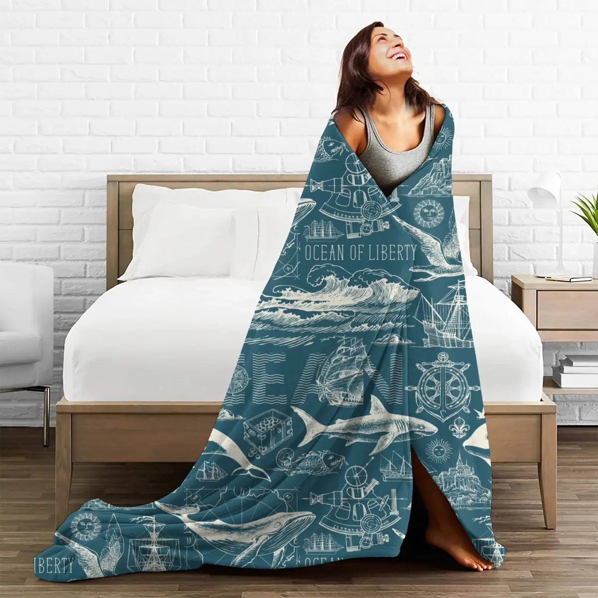 Retro Sailboats Coral Fleece P - مراجعة Outdoor Adventure Quilt وسعره