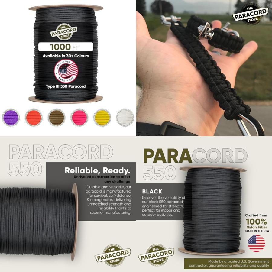Type III 550 Paracord - 1000 F - مراجعة Paracord 550 Feet وسعره