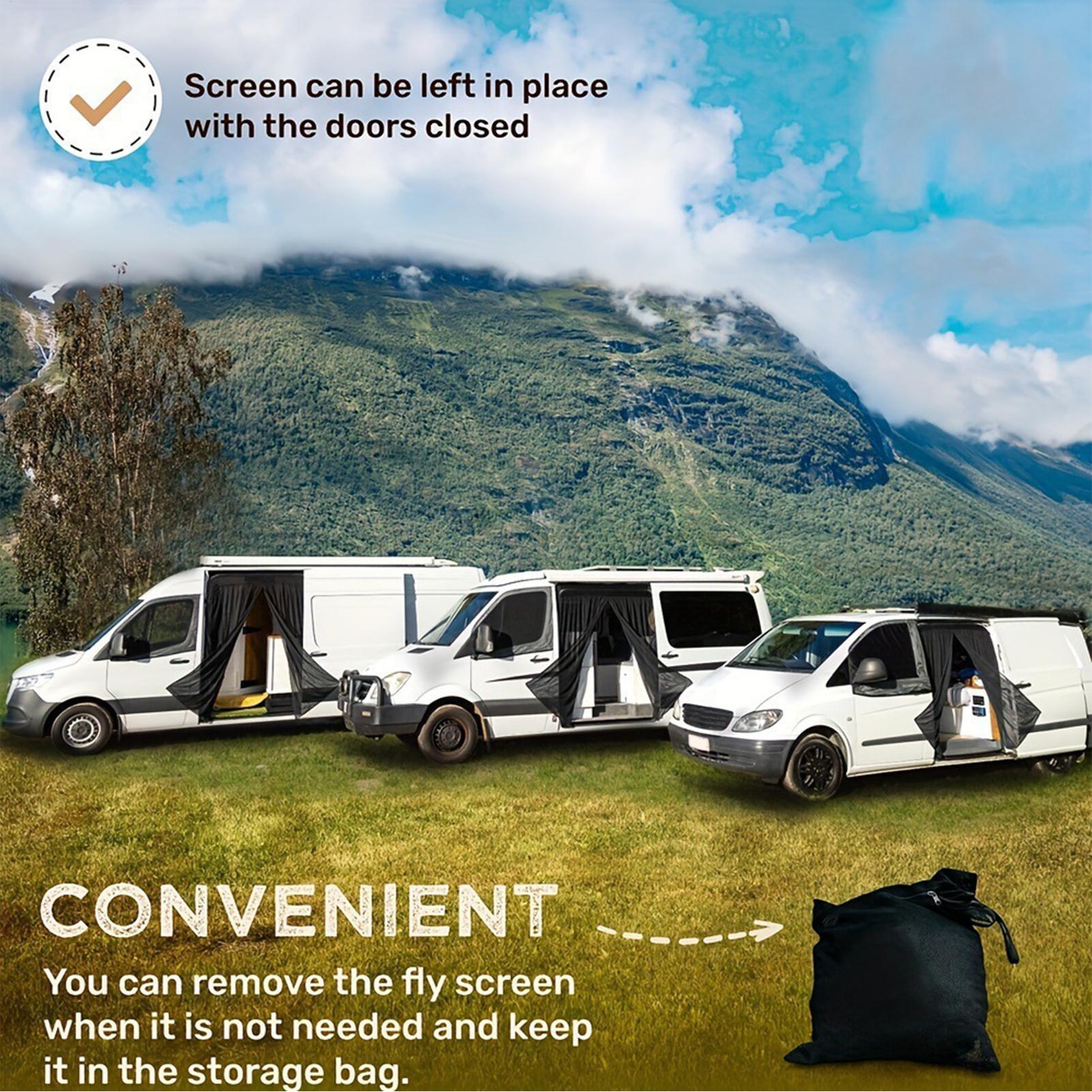 RV Door Screen Fly-Proof Magne - مراجعة Outdoor Adventure Rv وسعره