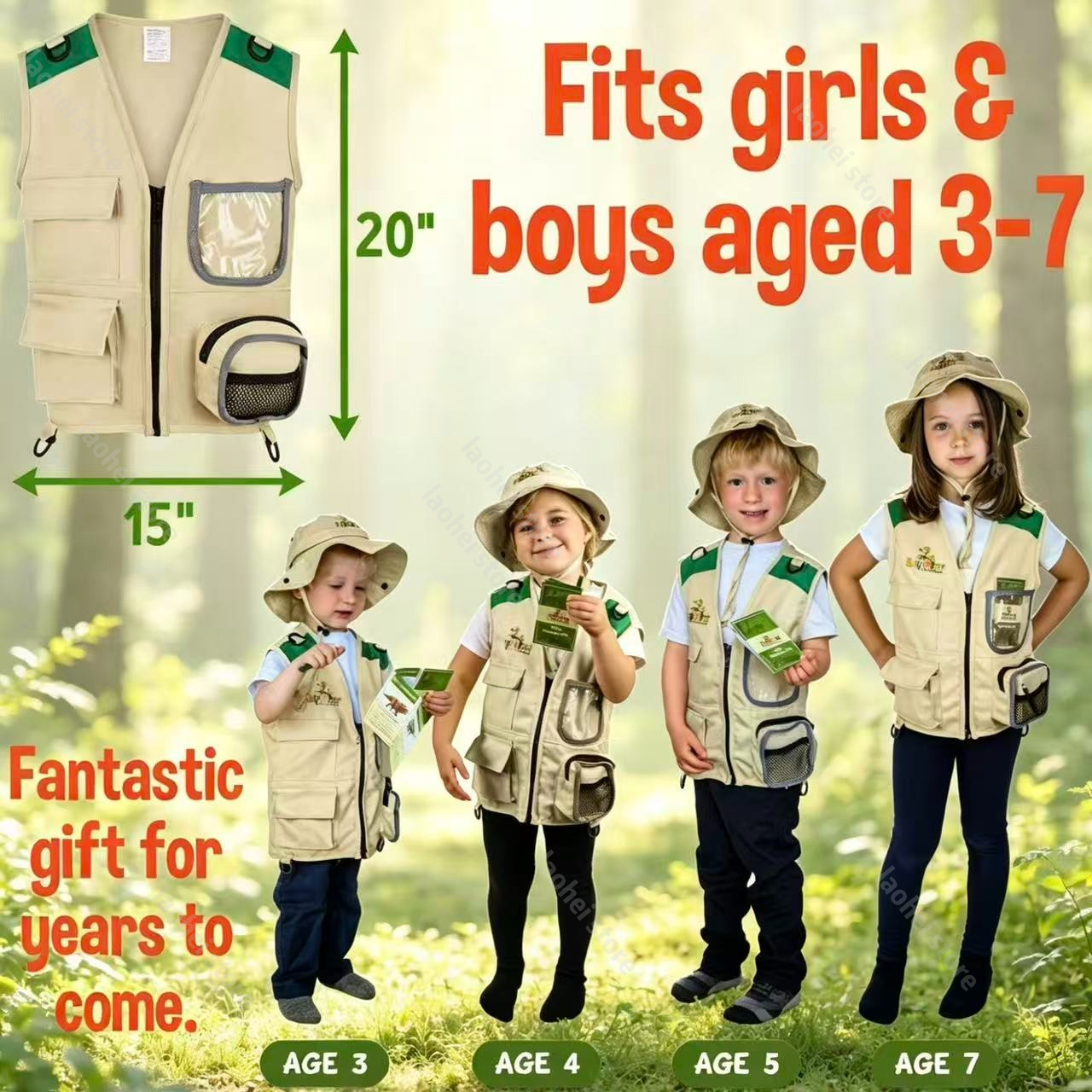 Kids Explorer Vest and Hat Cos - مراجعة Outdoor Adventure Hat وسعره