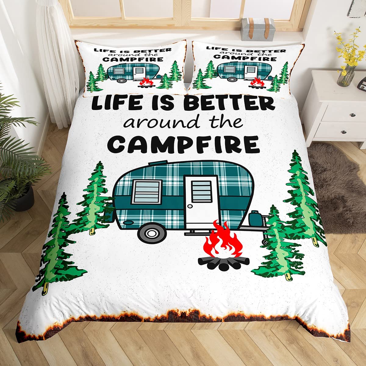 Happy Camping Duvet Cover Camp - مراجعة Outdoor Adventure Quilt وسعره
