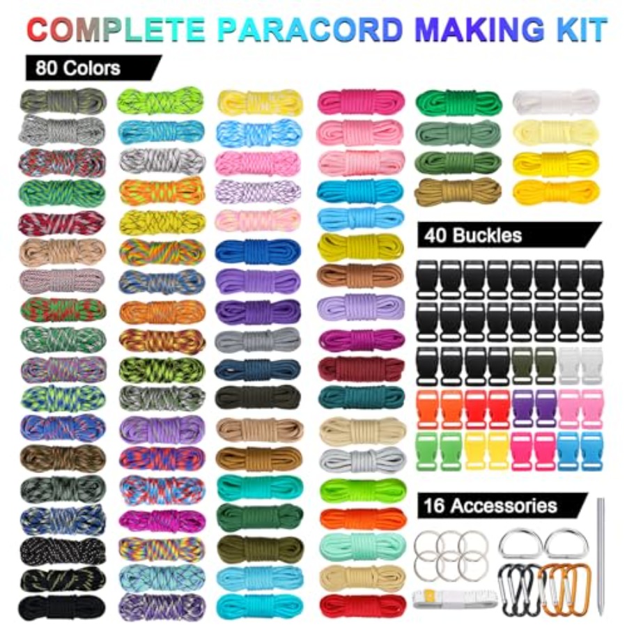 80 Colors Paracord Cord 550 Pa - مراجعة Paracord 550 Feet وسعره