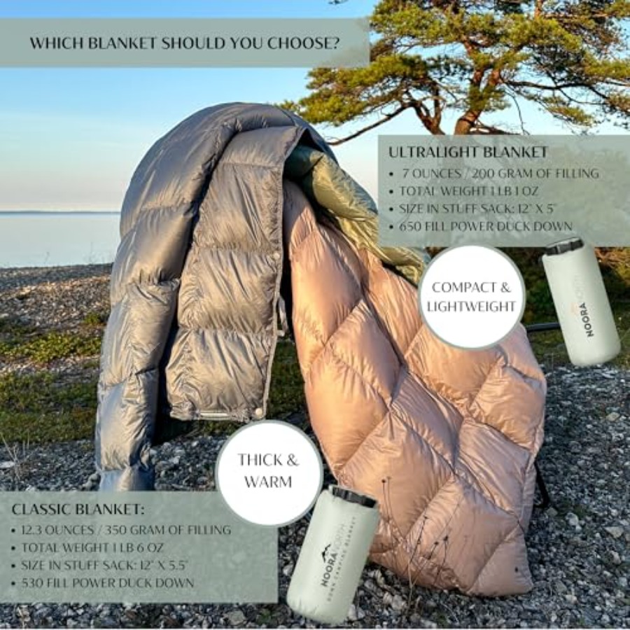 Down Camping Blanket with Foot - مراجعة Outdoor Adventure Quilt وسعره