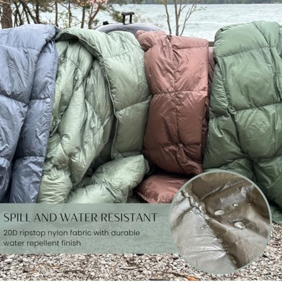 Down Camping Blanket with Foot - مراجعة Outdoor Adventure Quilt وسعره