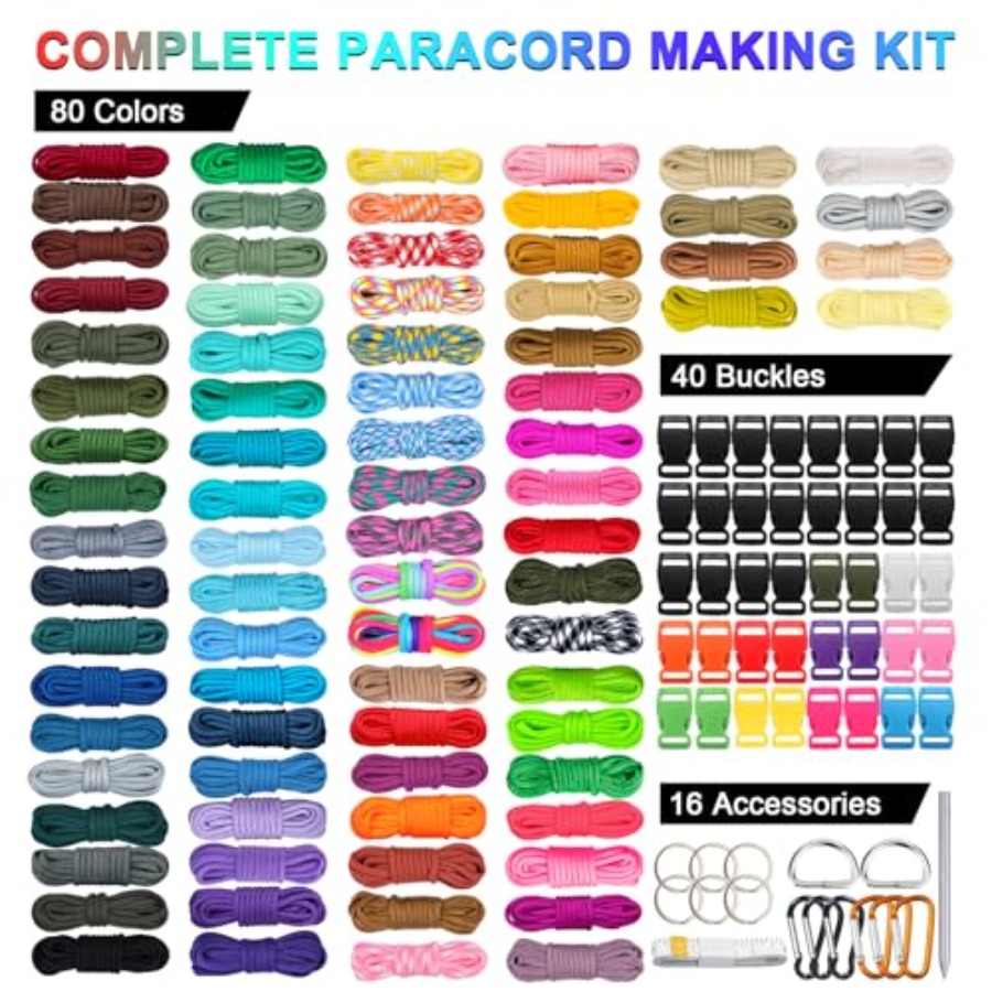 80 Colors Paracord Cord 550 Pa - مراجعة Paracord 550 Feet وسعره