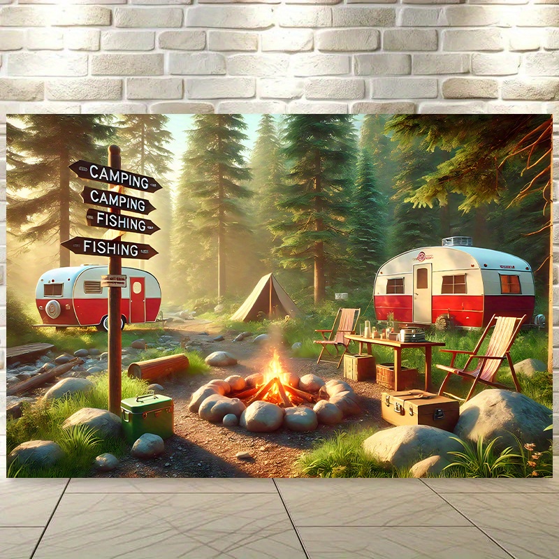 Camping RV Trailer Tapestry Ou - مراجعة Outdoor Adventure Rv وسعره