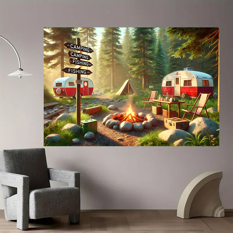 Camping RV Trailer Tapestry Ou - مراجعة Outdoor Adventure Rv وسعره