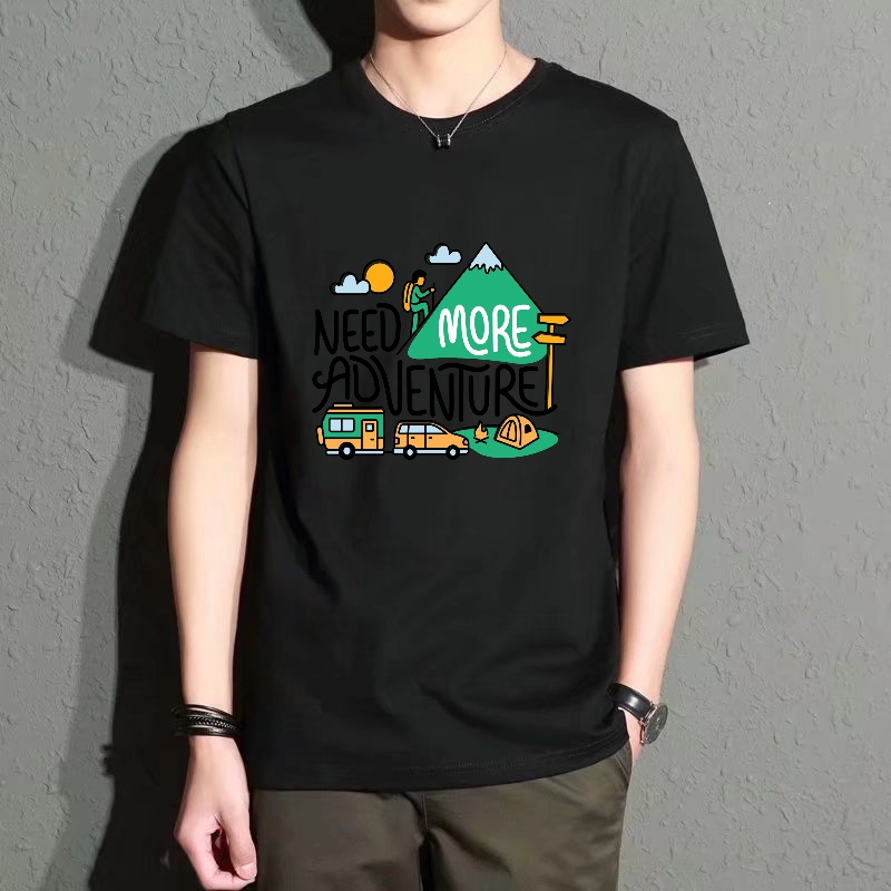 Men's Black Round-Neck Short-S - مراجعة Outdoor Adventure Outfit وسعره