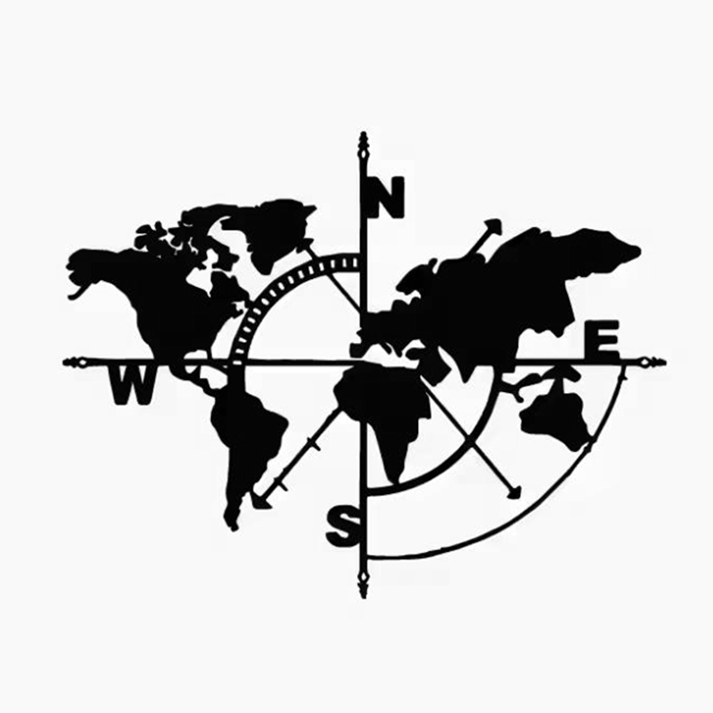 Compass World Map Vinyl Decal, - مراجعة Outdoor Adventure Rv وسعره