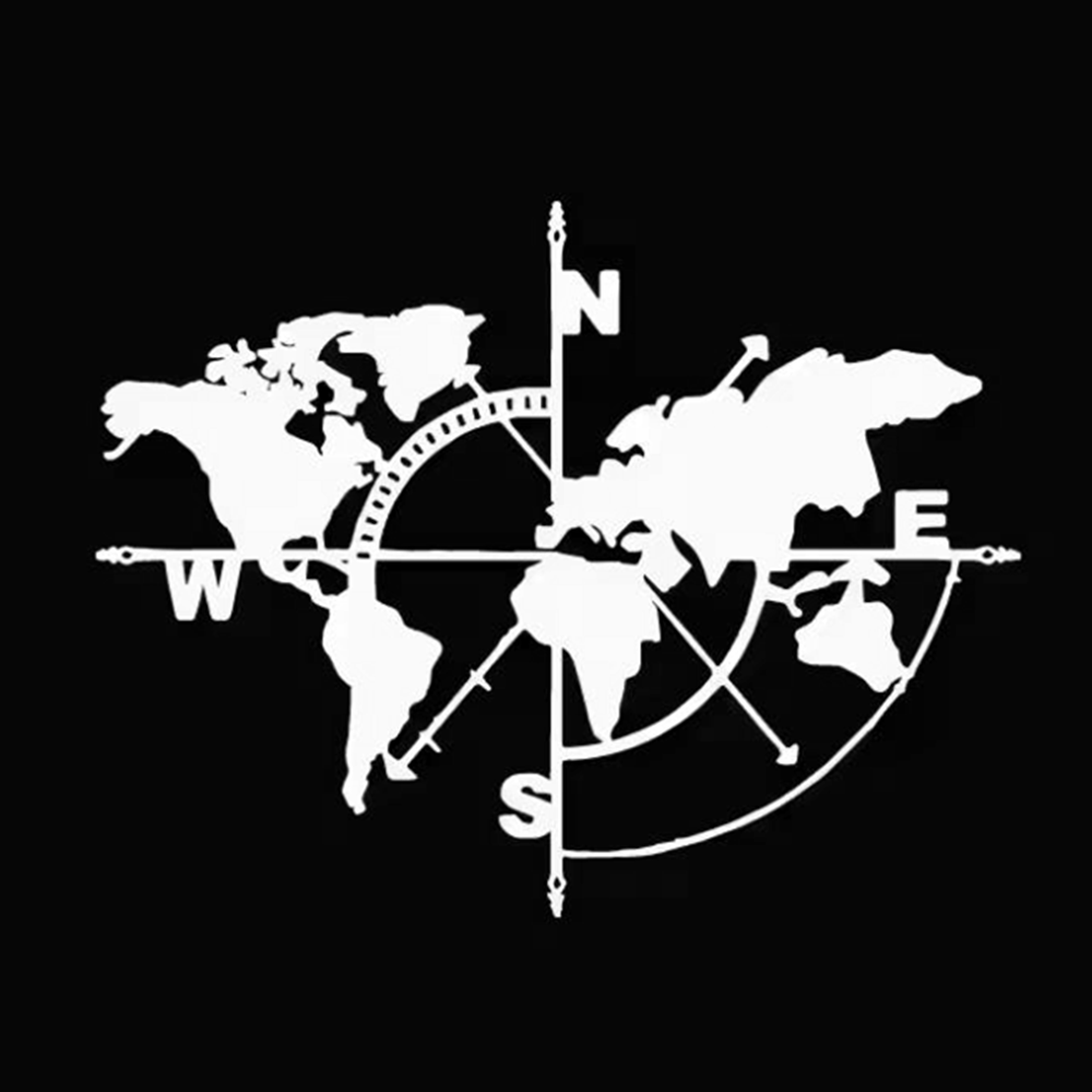 Compass World Map Vinyl Decal, - مراجعة Outdoor Adventure Rv وسعره