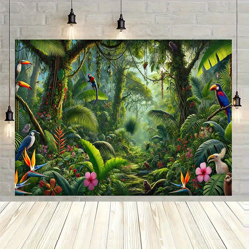 1pc Jungle Adventure Backgroun - مراجعة Outdoor Adventure Birthday Party وسعره