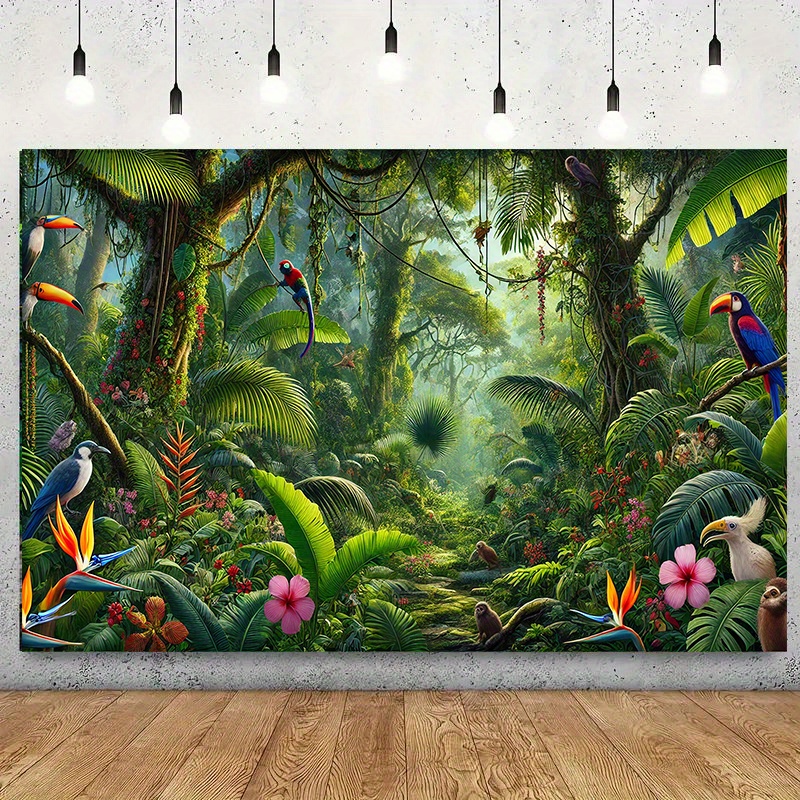 1pc Jungle Adventure Backgroun - مراجعة Outdoor Adventure Birthday Party وسعره
